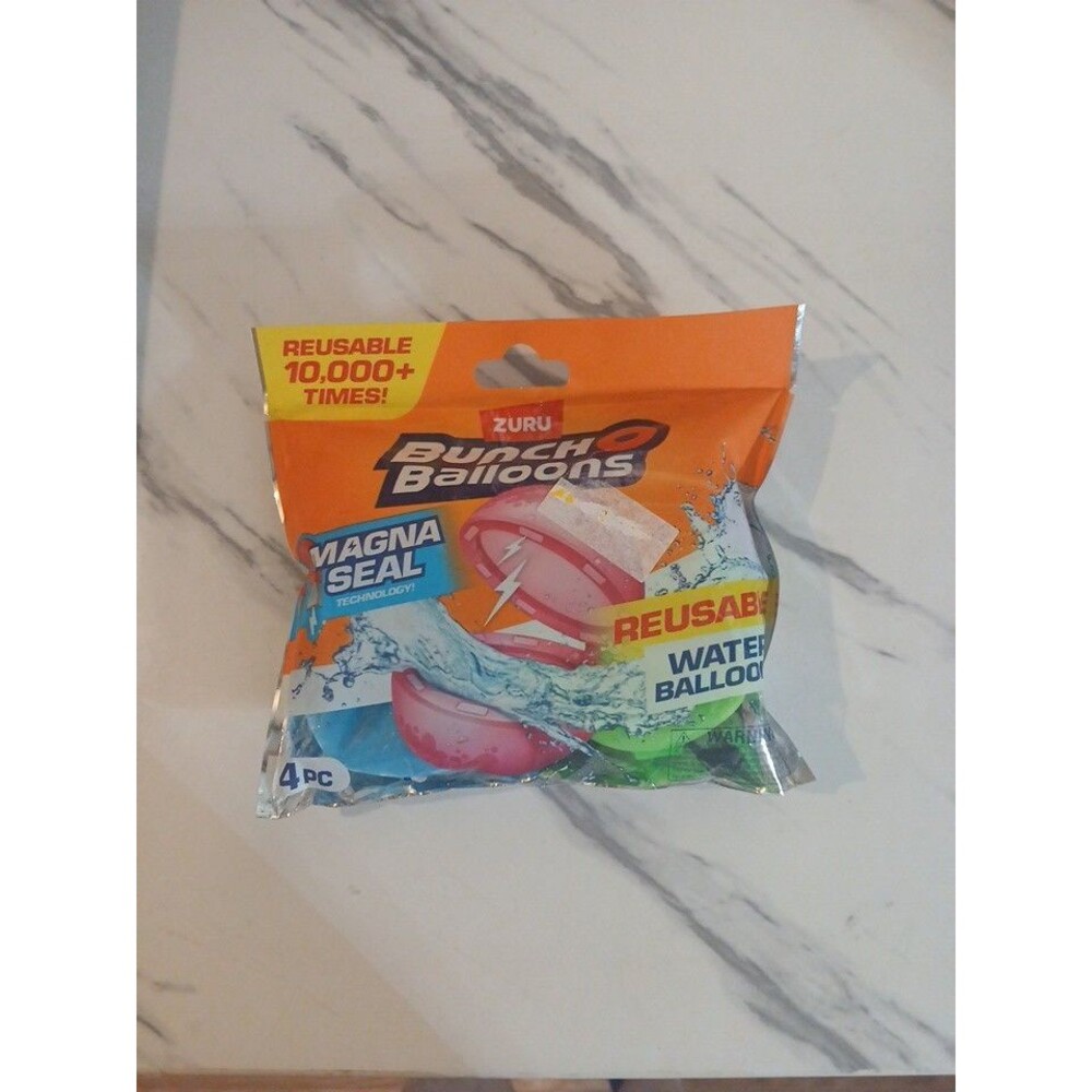 Bunch O Balloons- Magna Seal-Reusable Water Balloon-4 In Each New